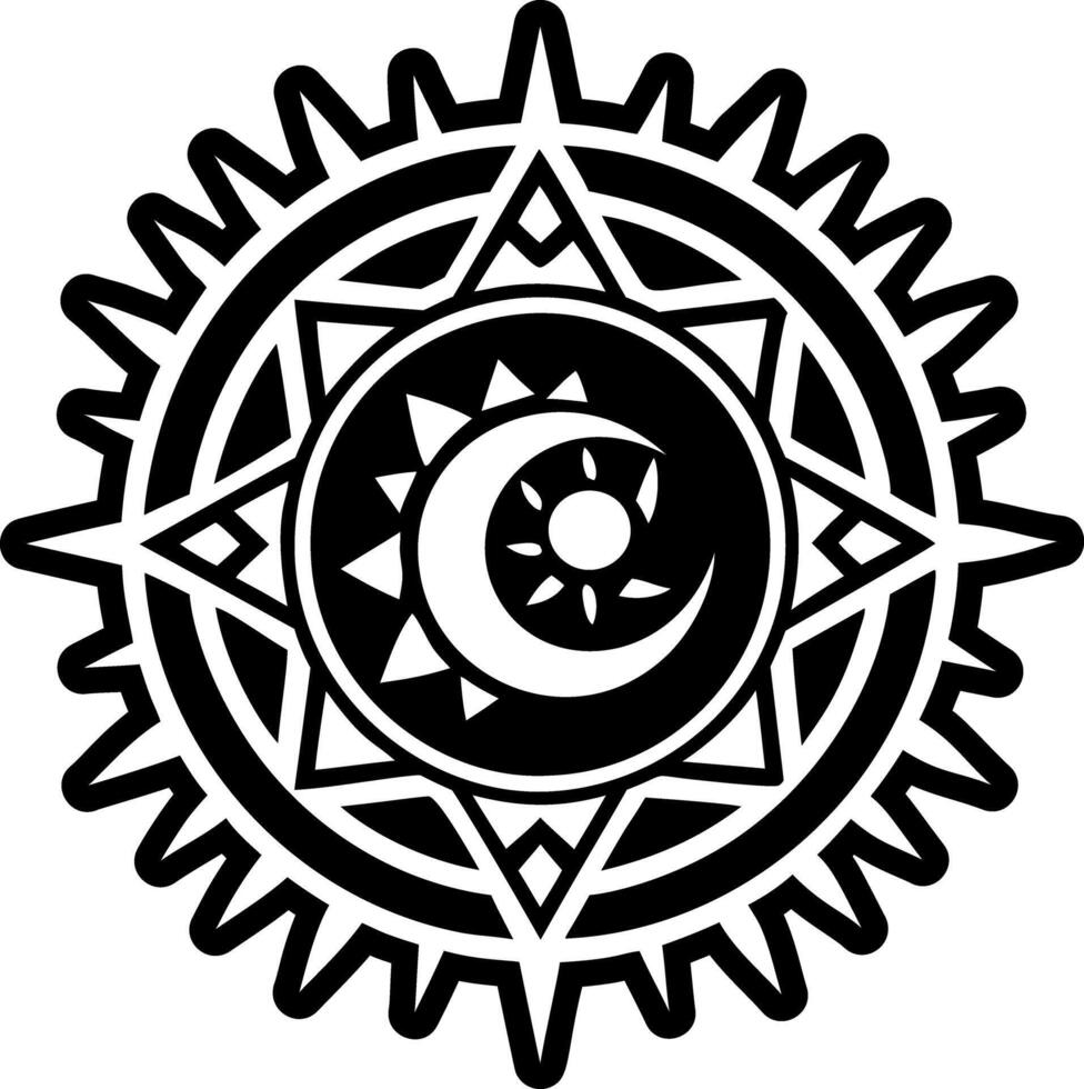 Glyph icon depicting crescent moon symbol vector