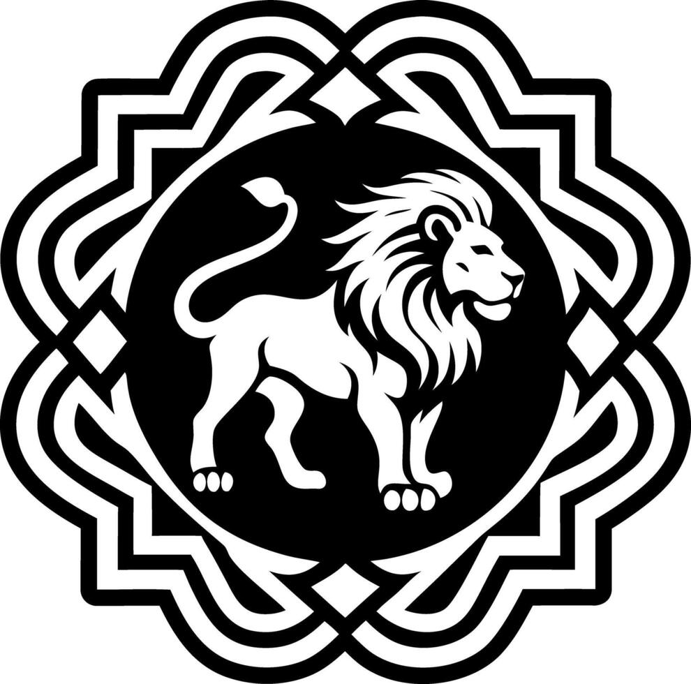 Lion path symbol icon in glyph style vector