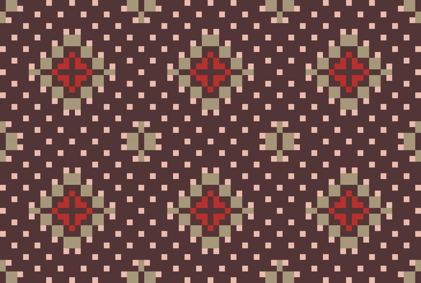 Ethnic Fabric Pixel Korean Traditional Pattern Designfolk Embroidery, Aztec Geometric Ornament Print. Design for Carpet, Wallpaper, Clothing, Wrapping, Fabric vector