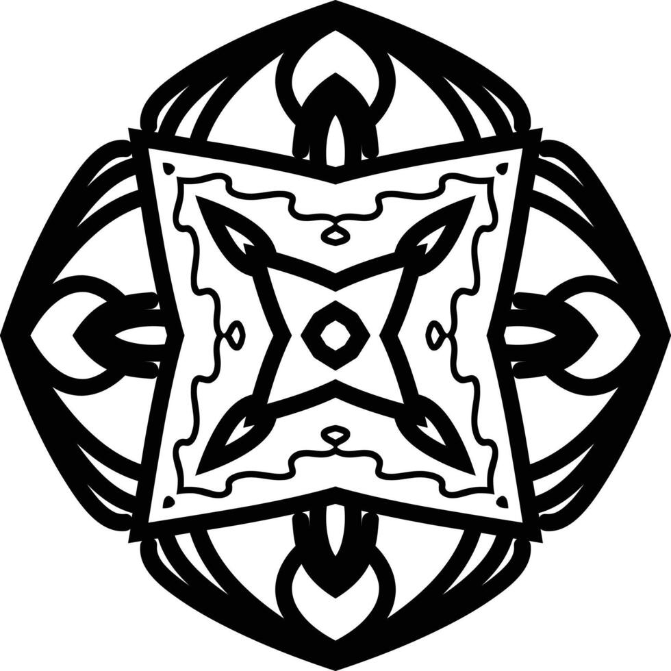 Circular Simple Mandala Art Circular Pattern in the Form of a Mandala Decorative Ornament in Ethnic Oriental Style. vector