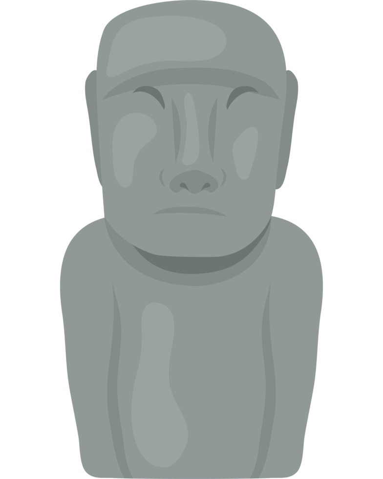 chilean moai statue illustration isolated png