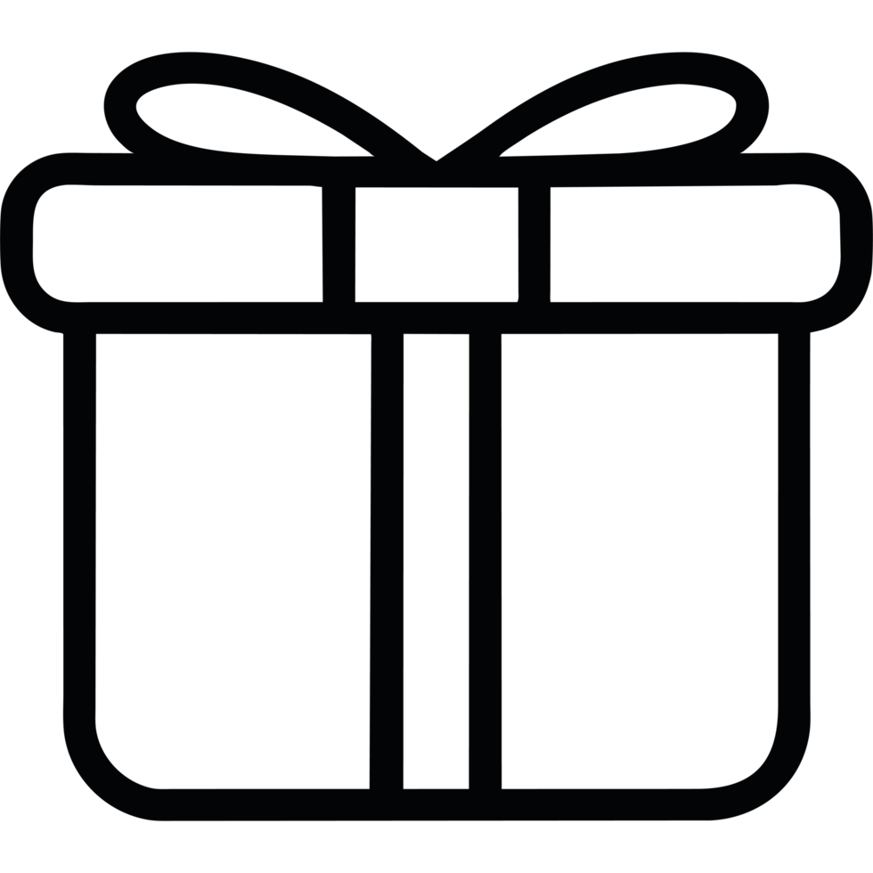 Gift box with a bow icon isolated png