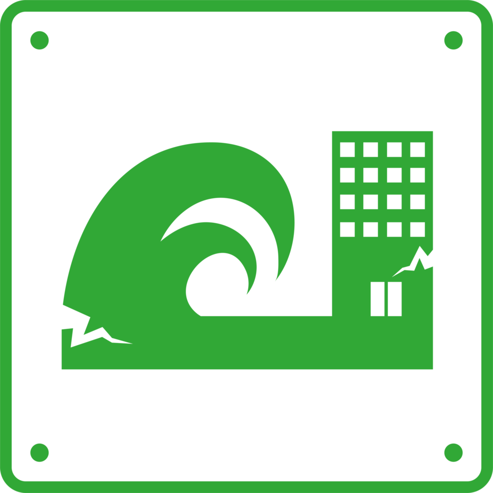 earthquake icon signal of tsunami risk icon isolated png