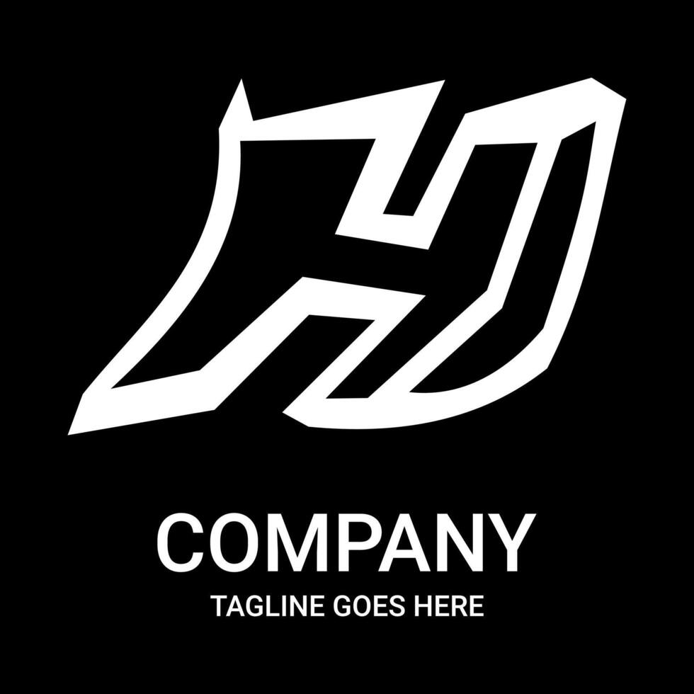 Letter H logo design, for company, t-shirts, etc. Simple and sporty letter logo design. vector
