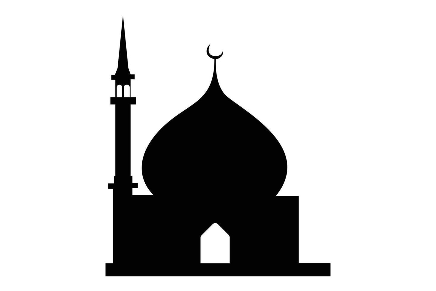 Mosque crescent moon icon minimalist art vector