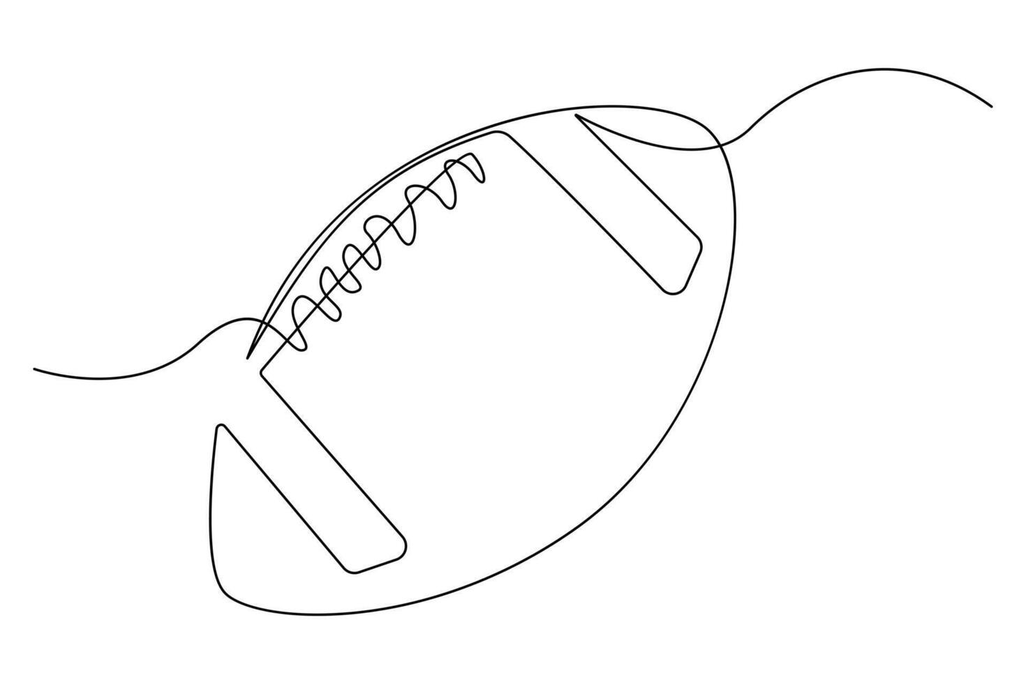 Minimalist continuous line art football outline design vector