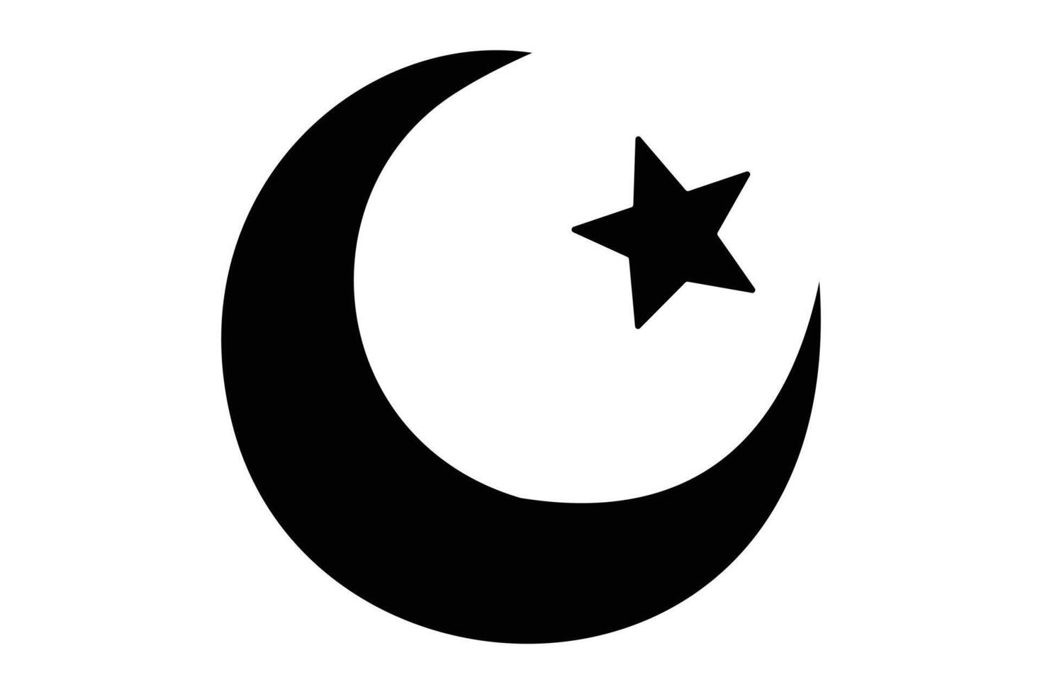 Lunar crescent moon icon high quality silhouette vector