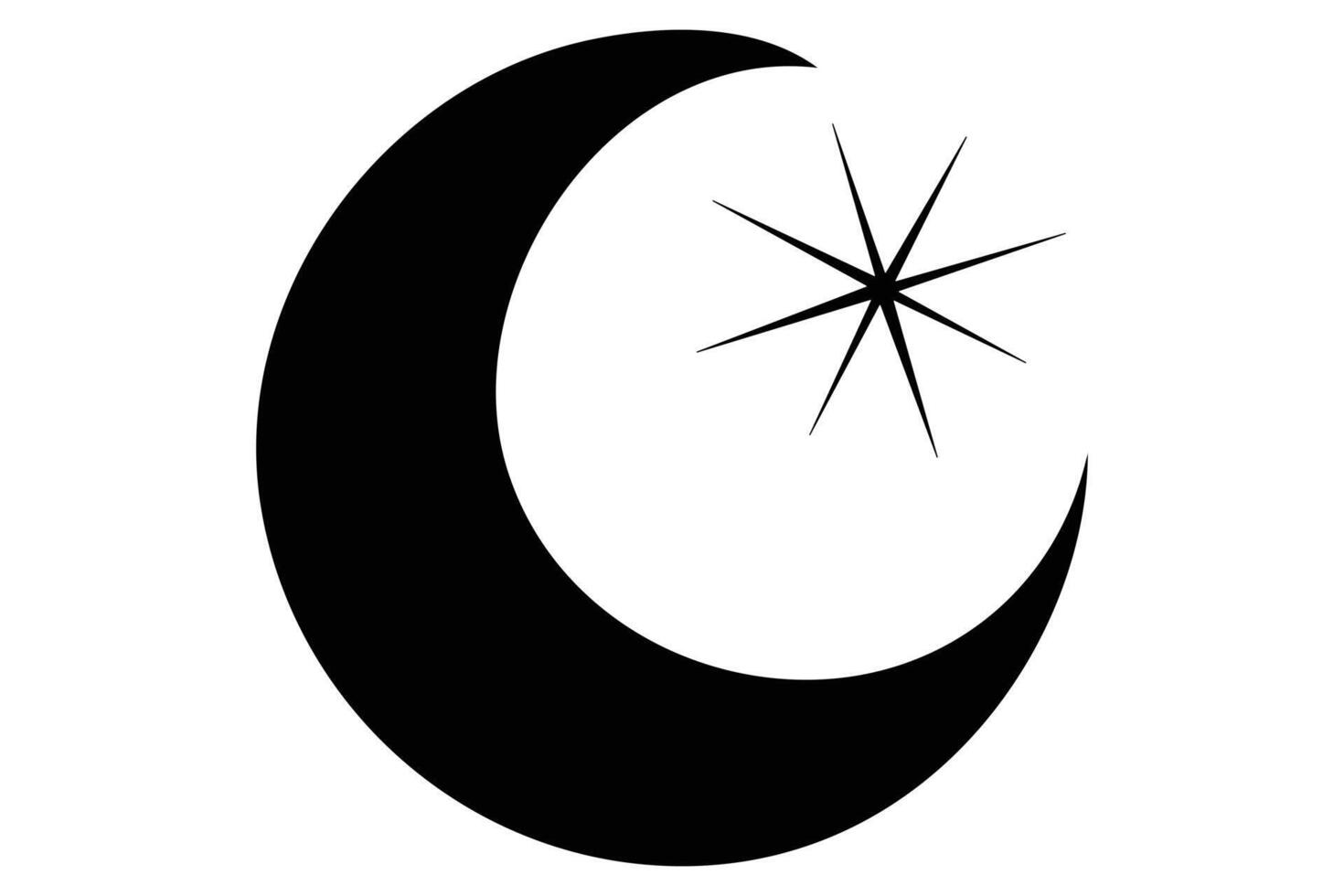 Modern crescent moon design for night themed graphics vector