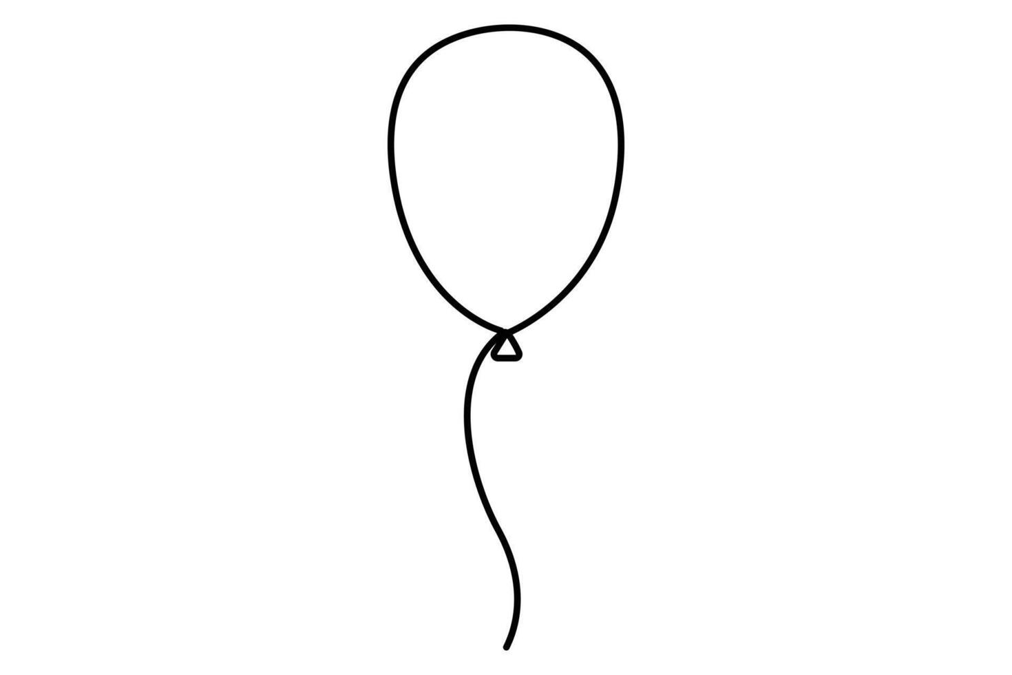 One line art balloon illustration isolated outline vector