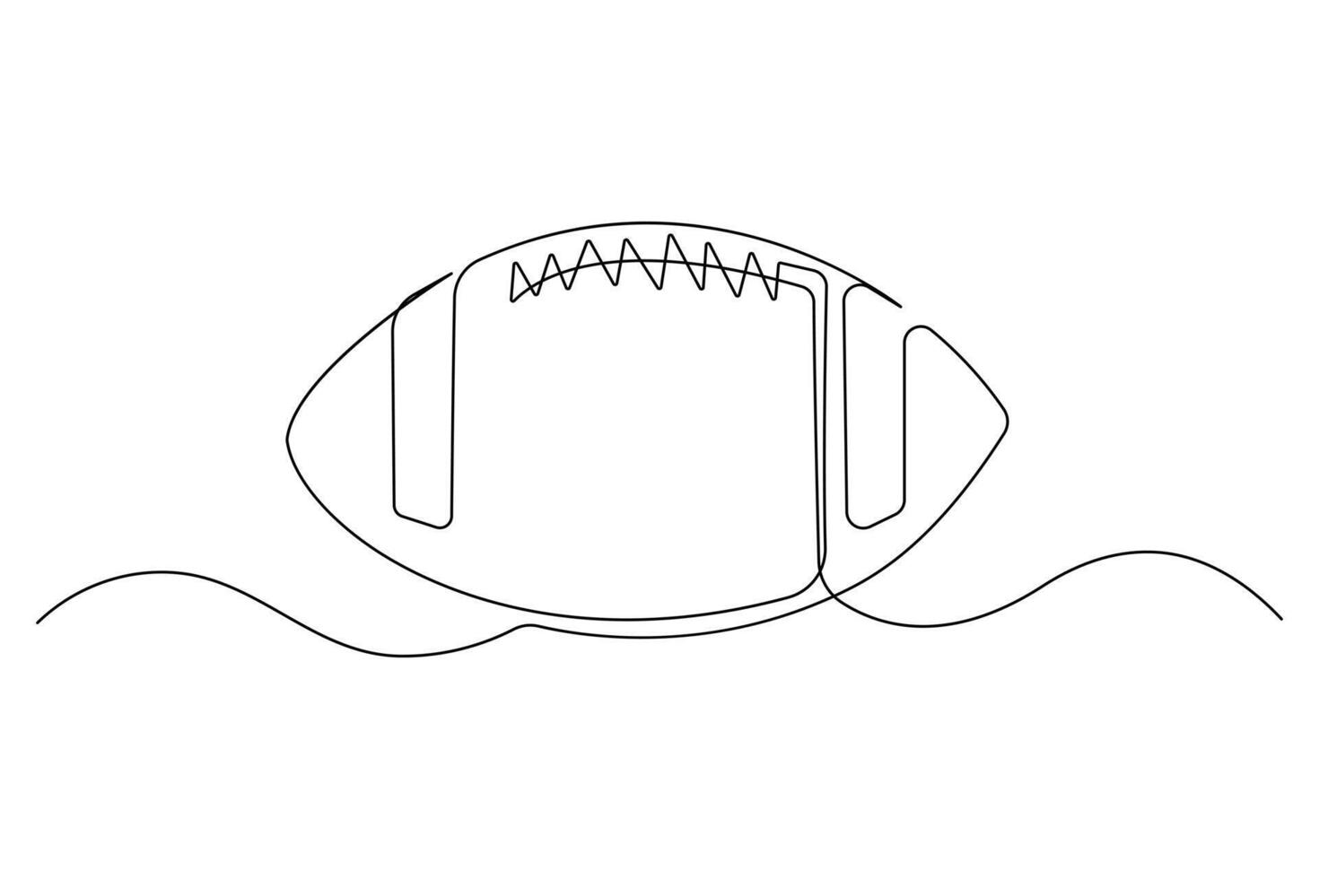 Single continuous line art football drawing outline illustration vector