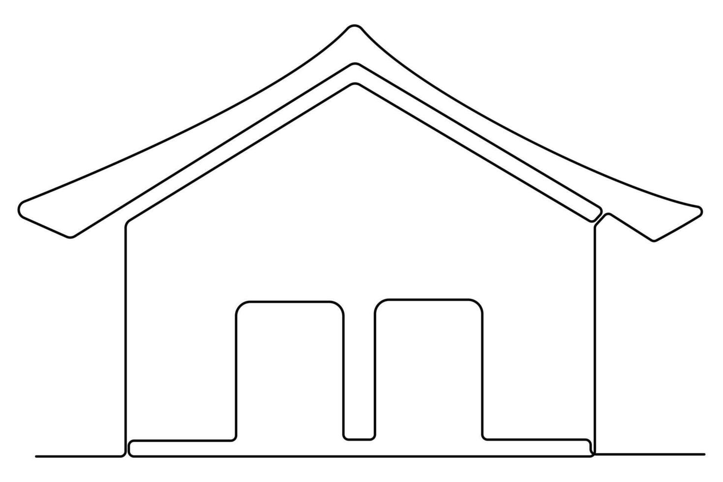 Minimal house design with continuous line drawing style vector