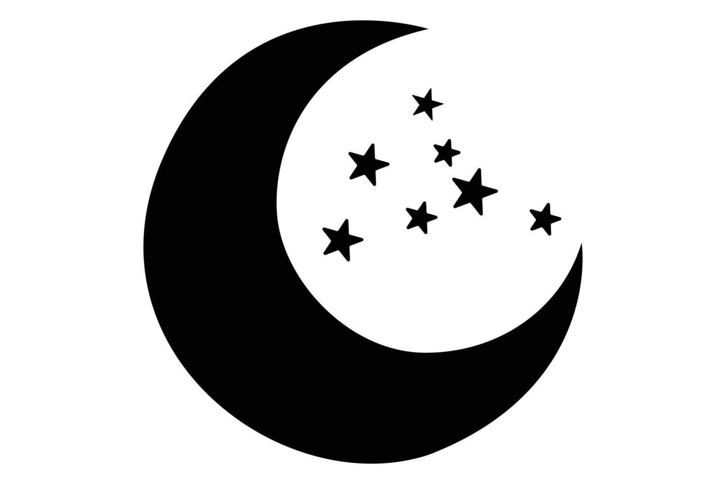 Moon crescent icon minimalist silhouette design vector
