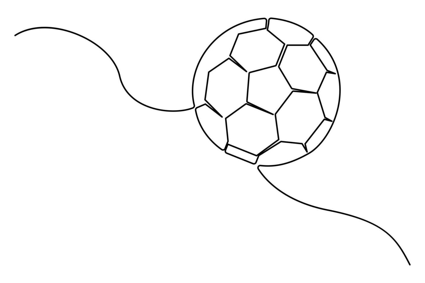 One line football drawing minimal outline design vector