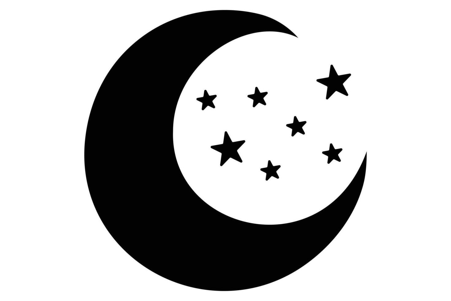 Crescent moon illustration night sky theme vector