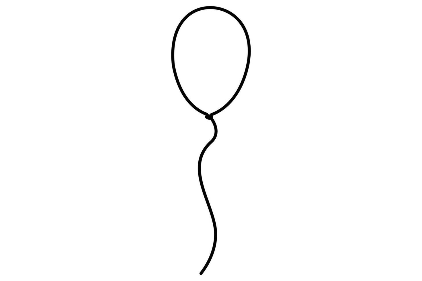 Minimal one line balloon sketch isolated illustration vector