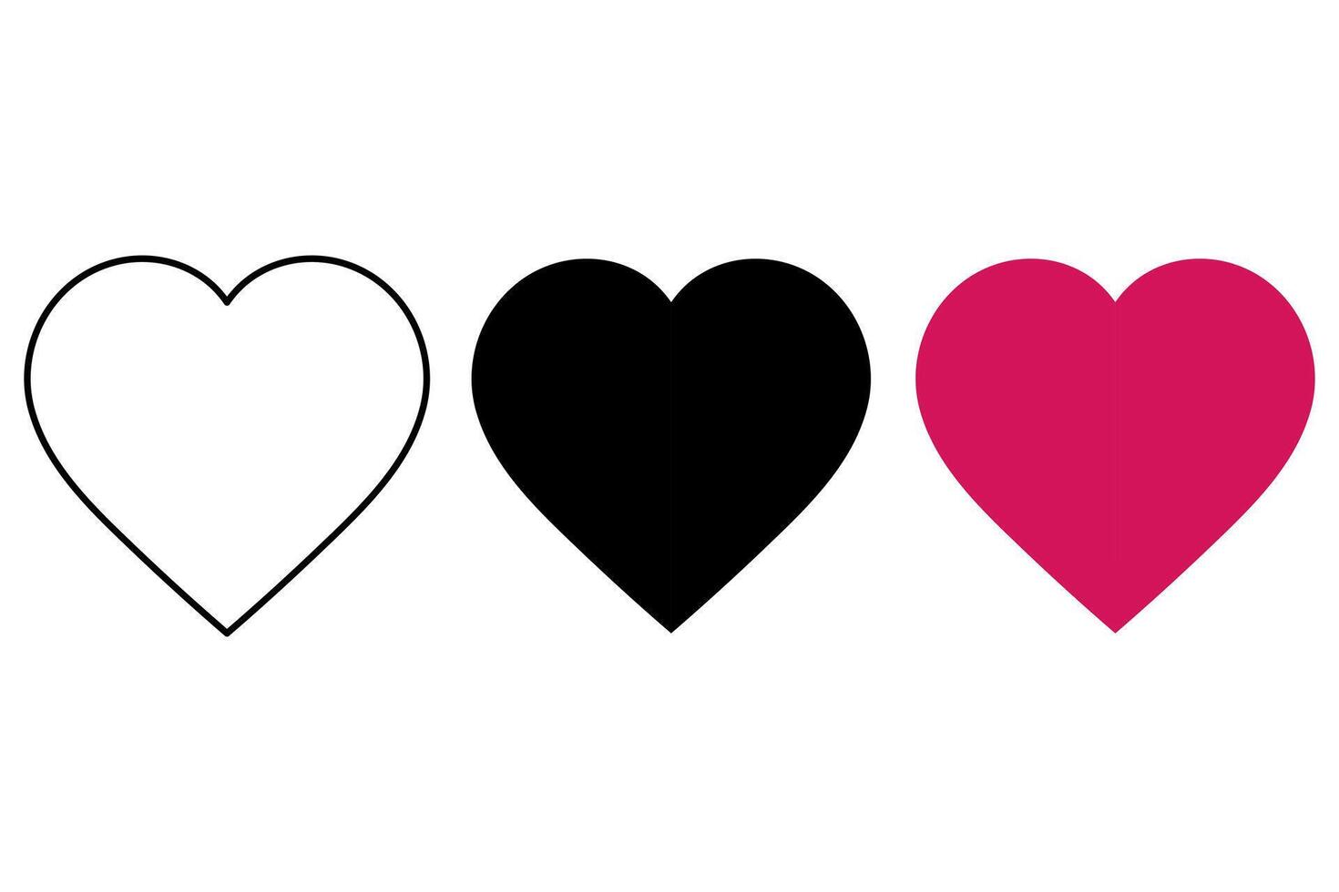 Minimalist heart silhouette icon illustration vector