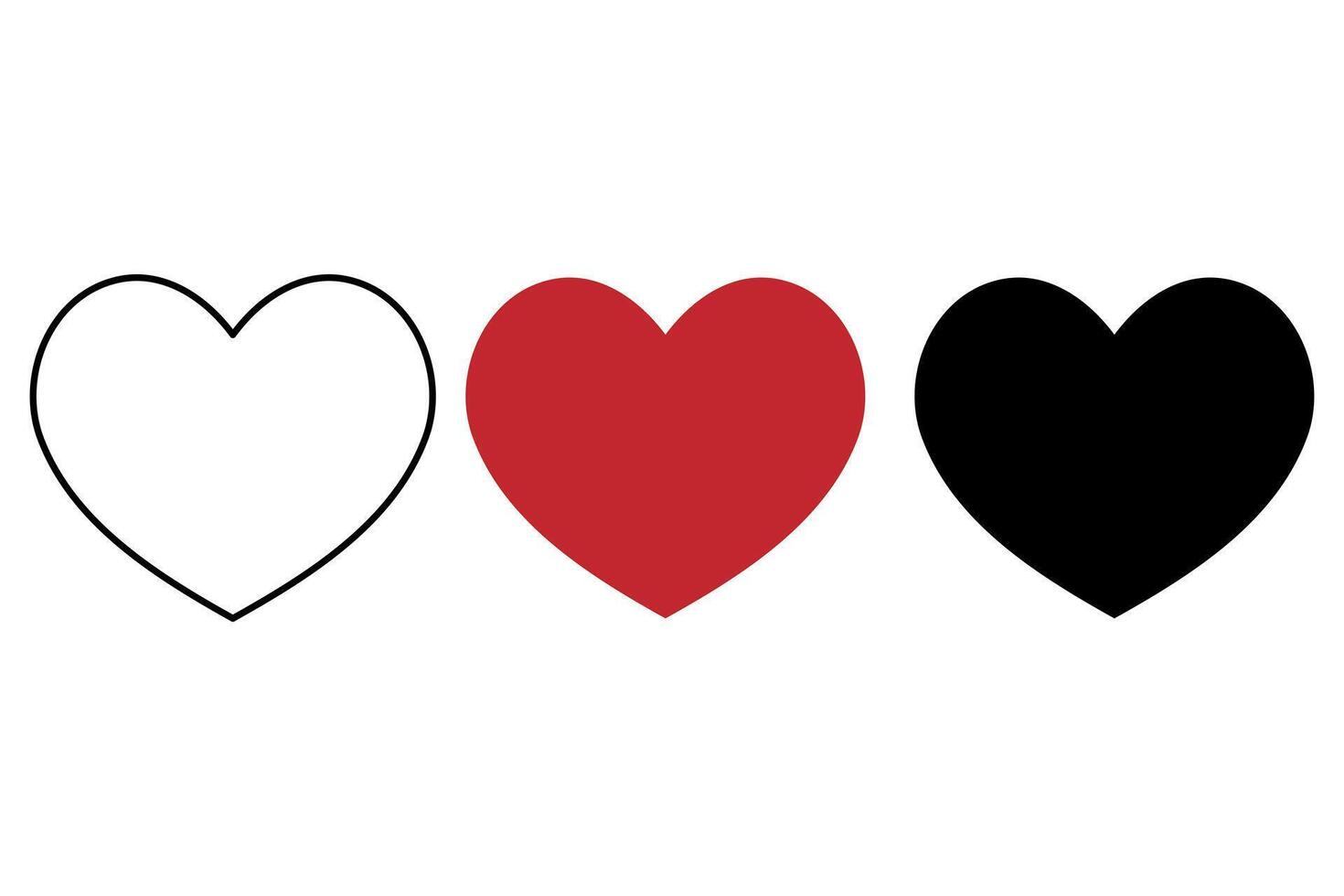 Heart silhouette icon simple outline illustration vector