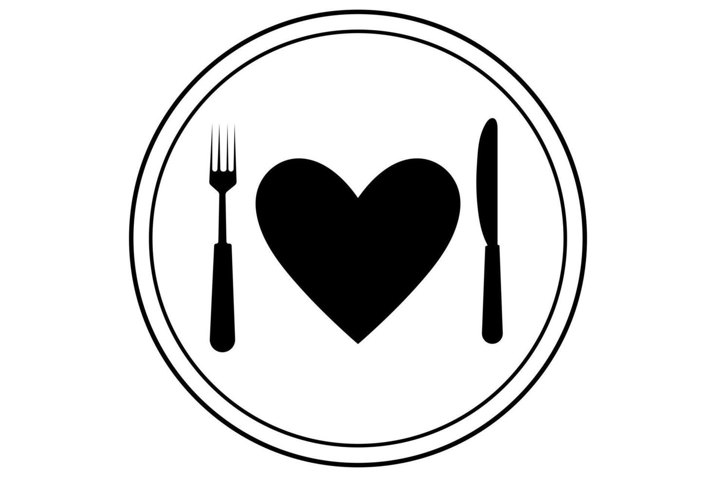 Modern dining set illustration knife, fork, and plate vector