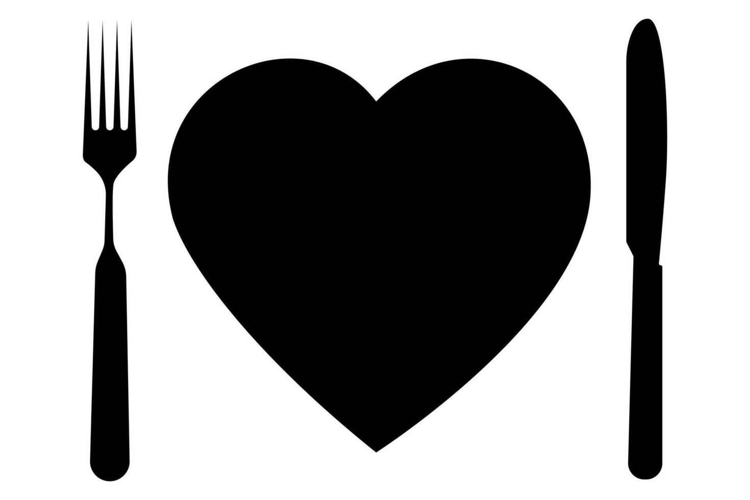 Minimalist knife, fork, and plate design vector