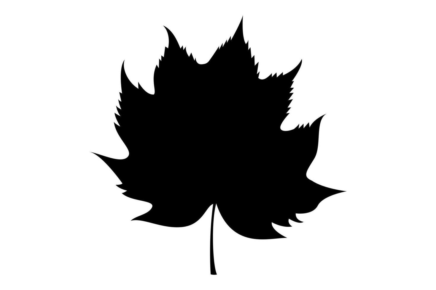 Simple leaf shape silhouette vector