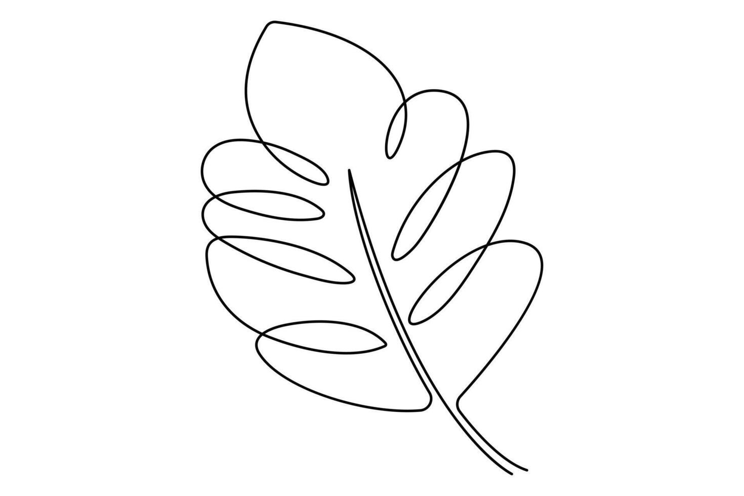 Minimalist leaf line drawing editable vector