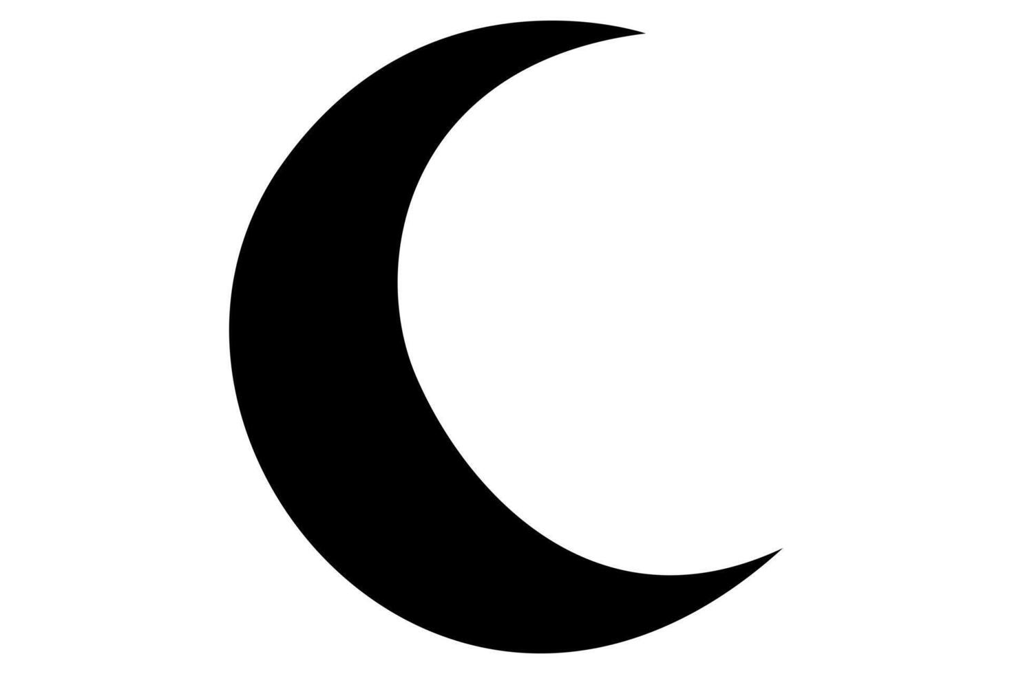 Stylized crescent moon symbol illustration vector