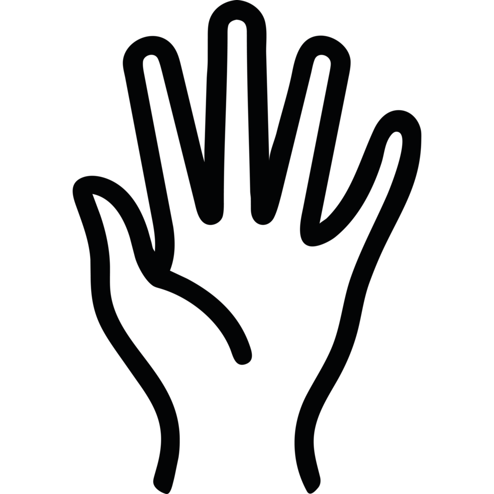 A hand with five fingers icon isolated png