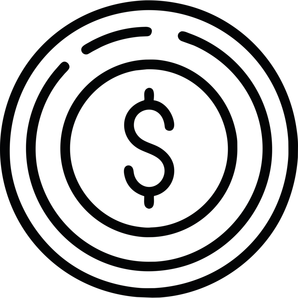 A black circle with a dollar icon isolated png