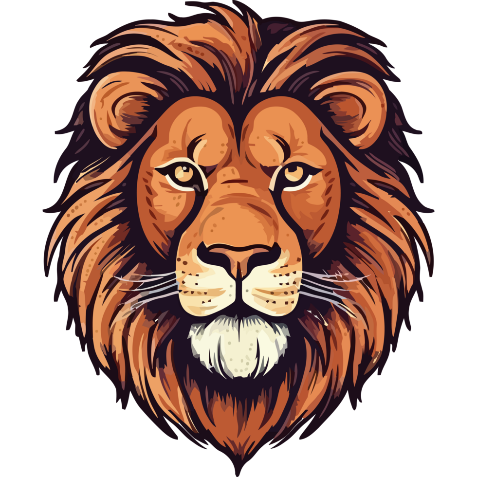 Lion head illustration icon isolated png