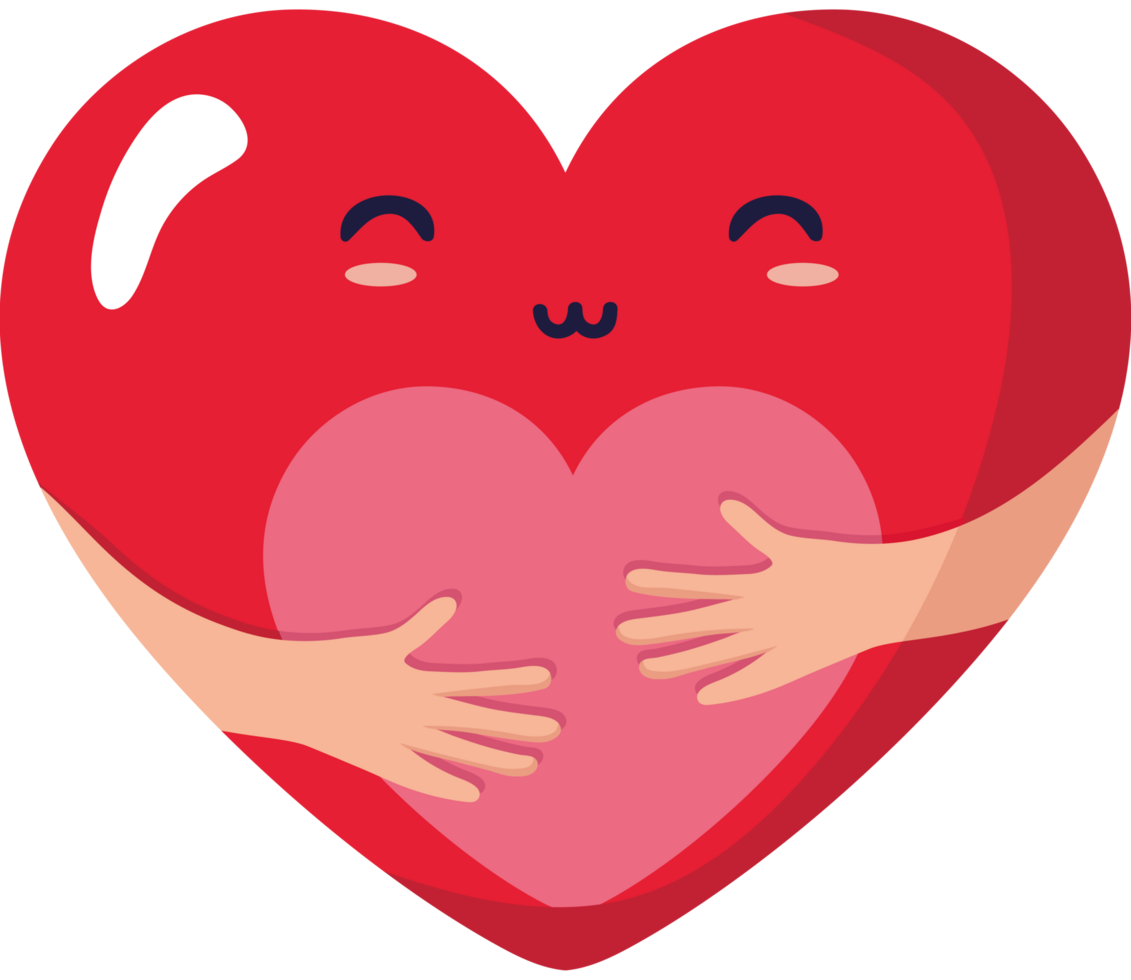 A heart with two people hugging isolated design png