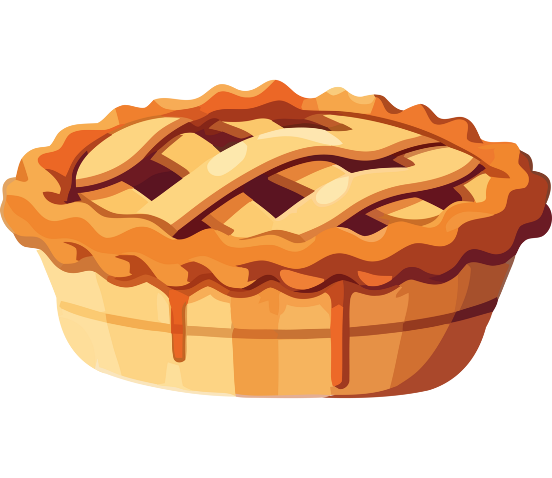 An apple pie with a lattice crust icon isolated png
