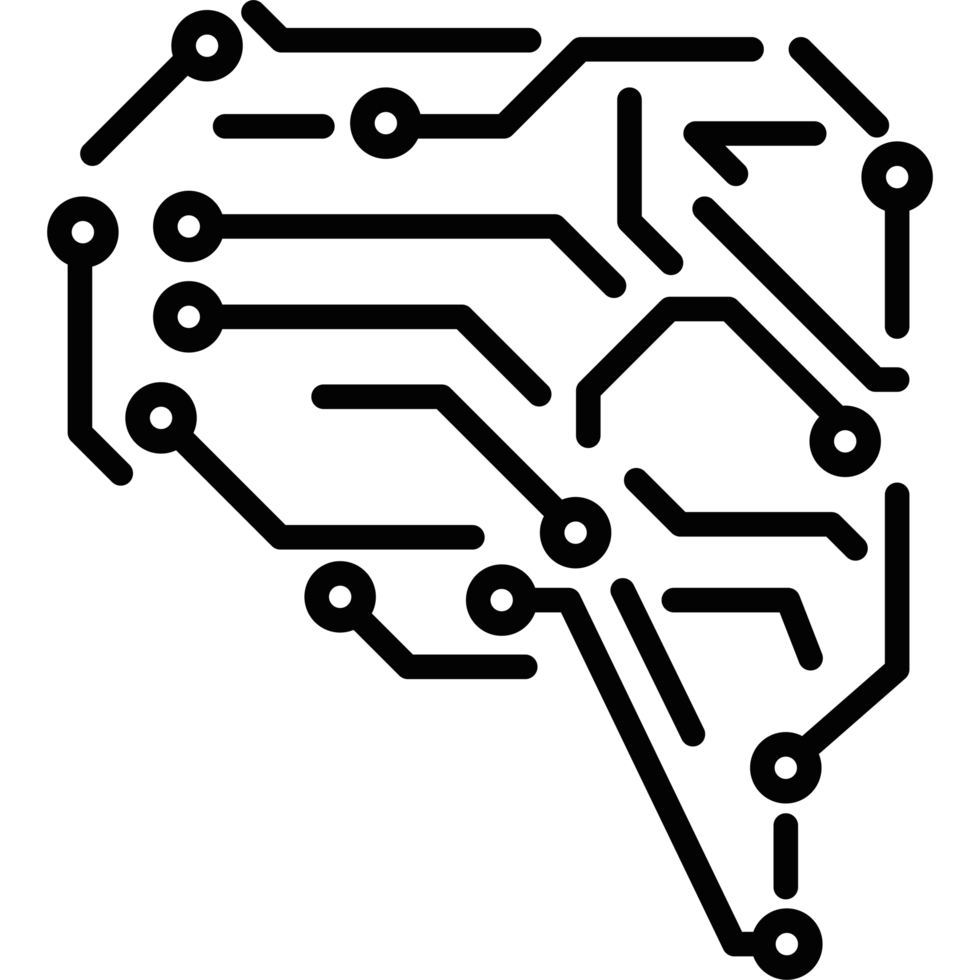 ai technology brain circuit icon isolated png