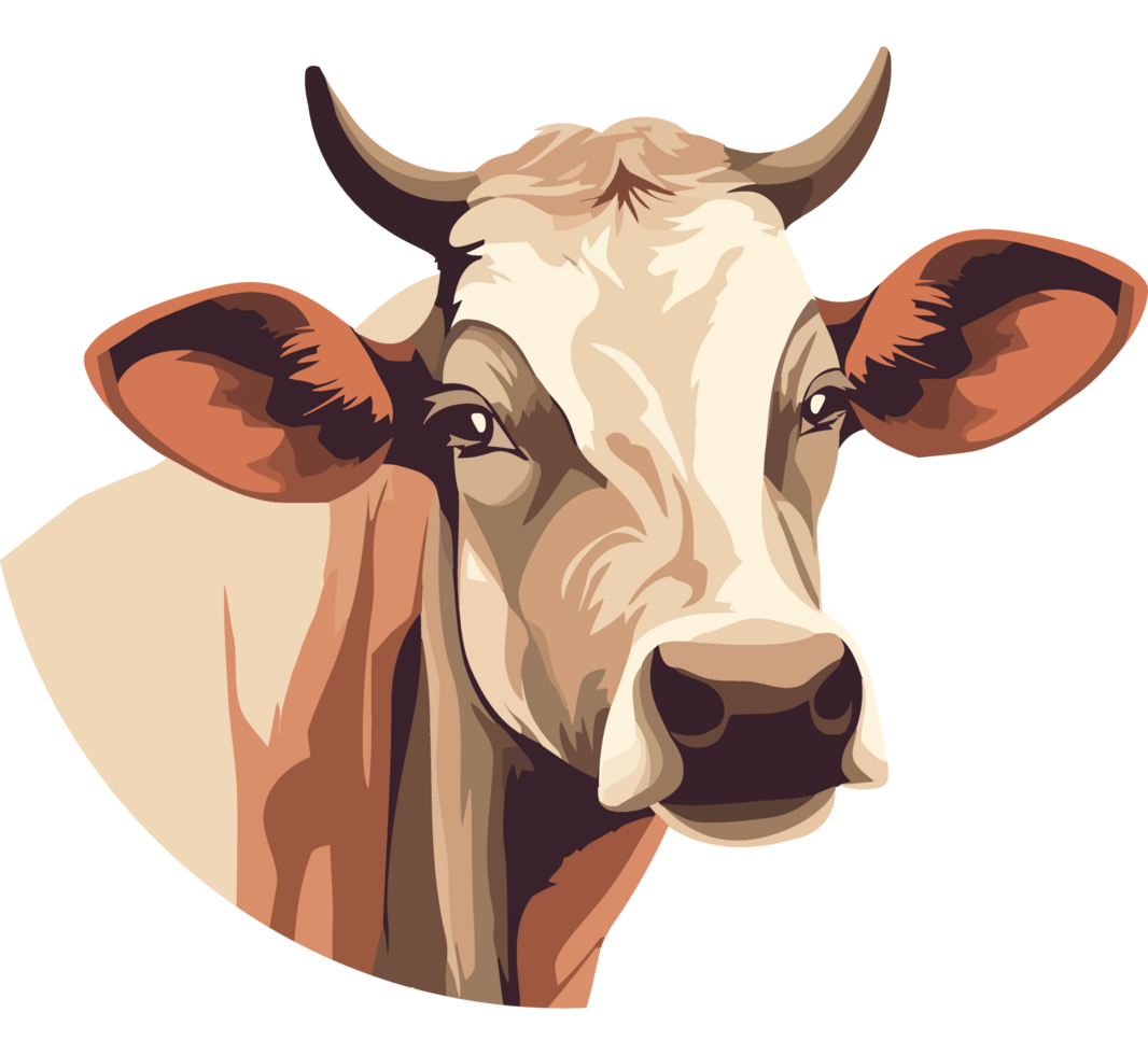 A cow with big horns icon isolated png