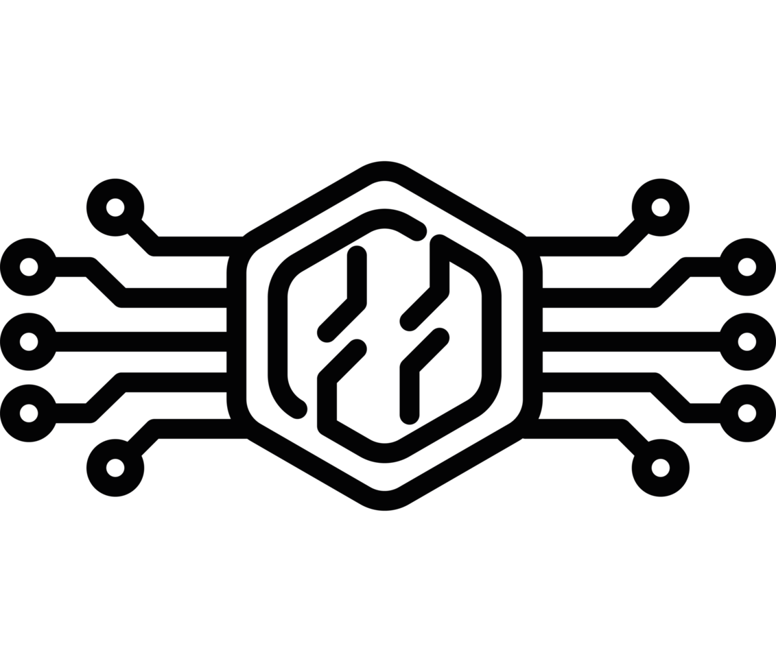 ai technology chip icon isolated png