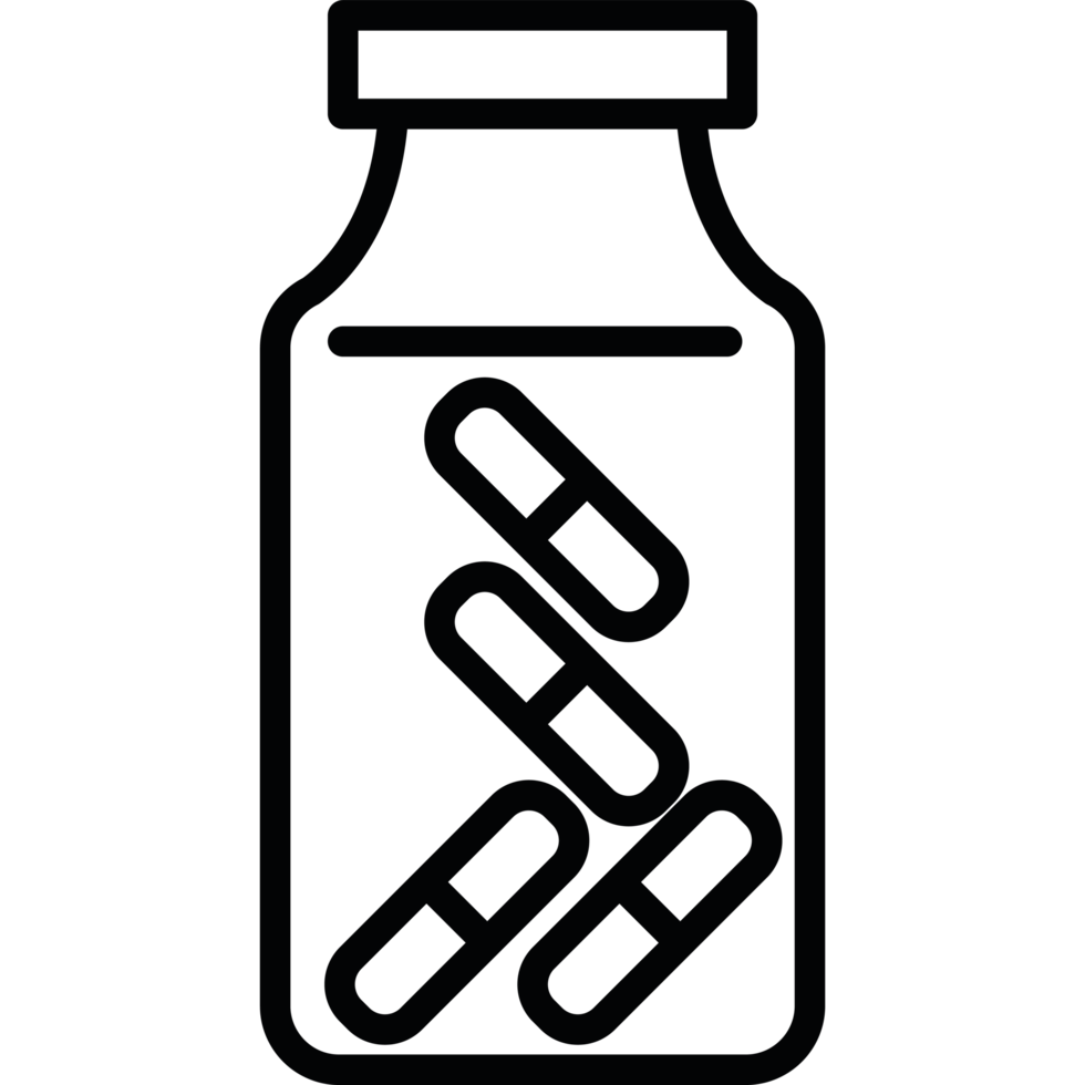 A bottle of pills icon isolated png