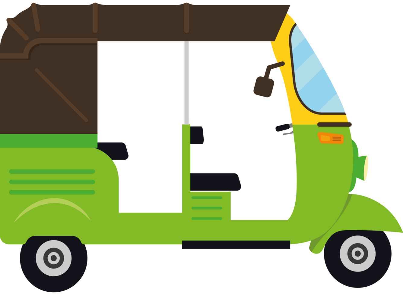 rickshaw green design icon isolated png