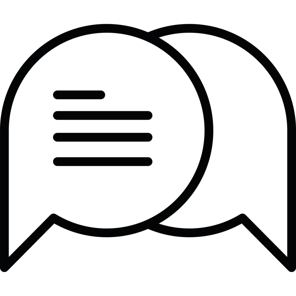Two speech bubbles icon isolated png