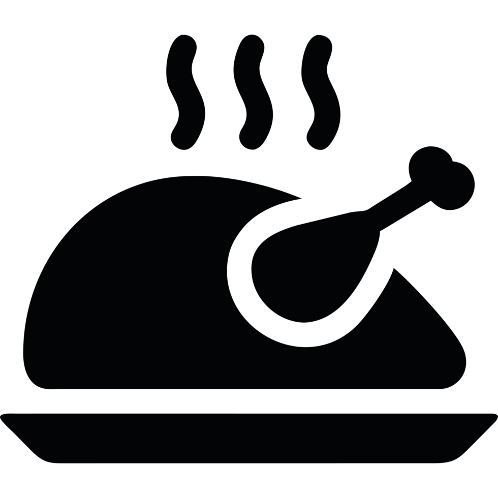 Turkey on a plate icon isolated png