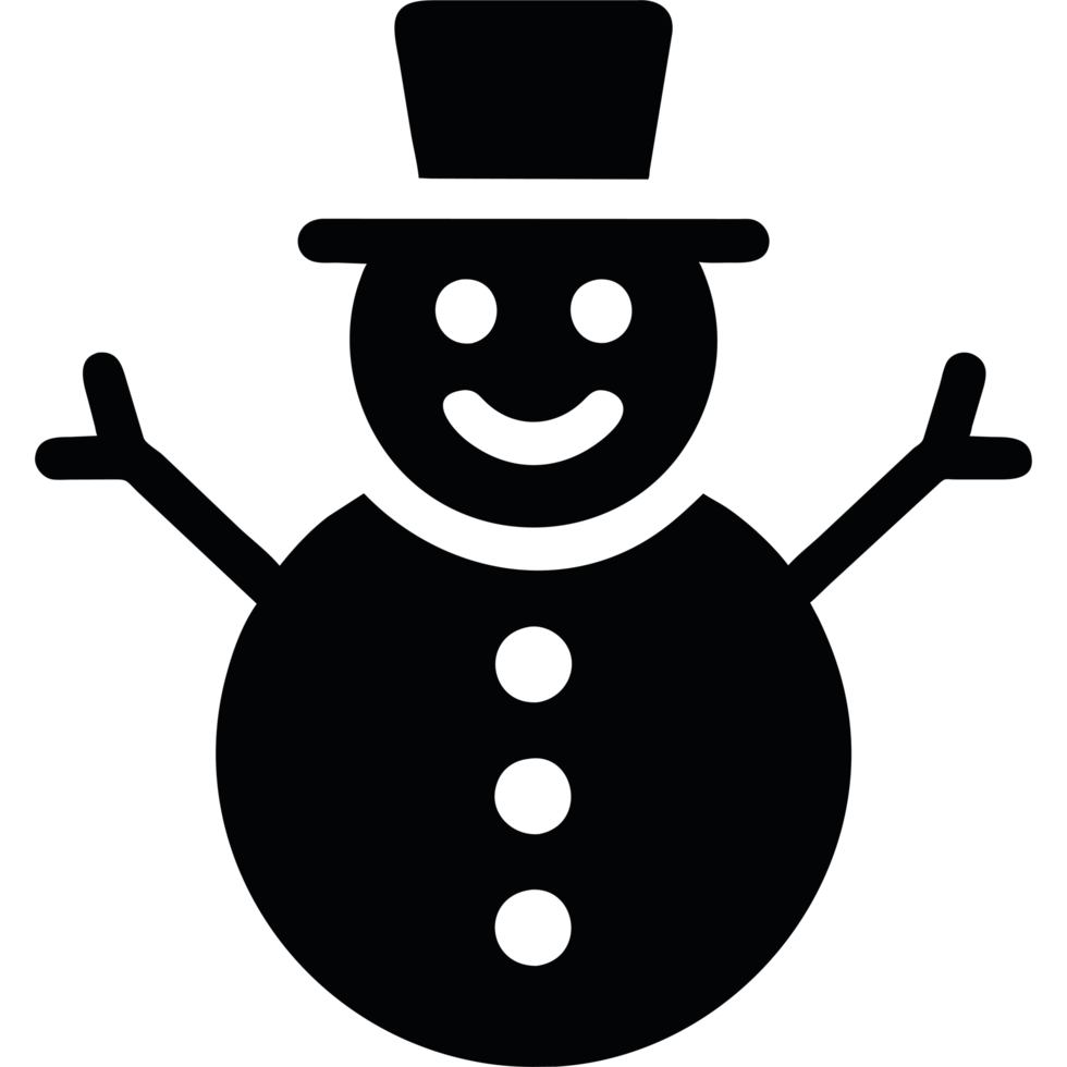 Snowman with a hat icon isolated png