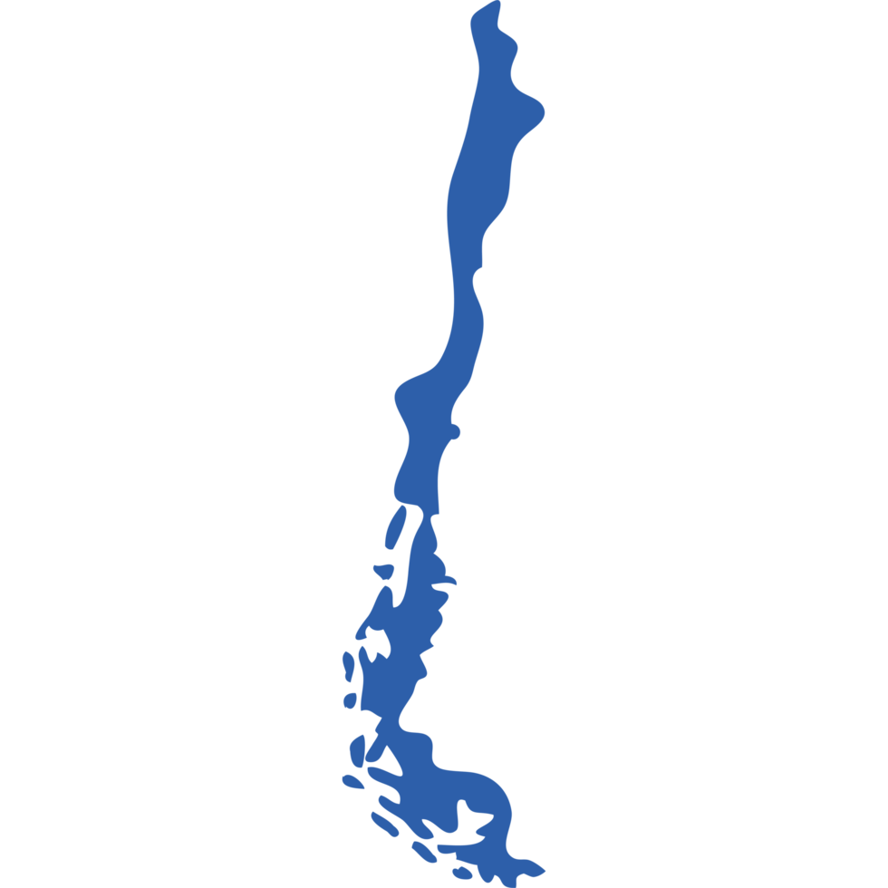 Blue Outline Map of Chile icon isolated png