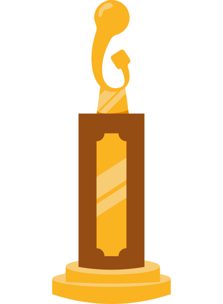 A trophy with a golden illustration isolated png