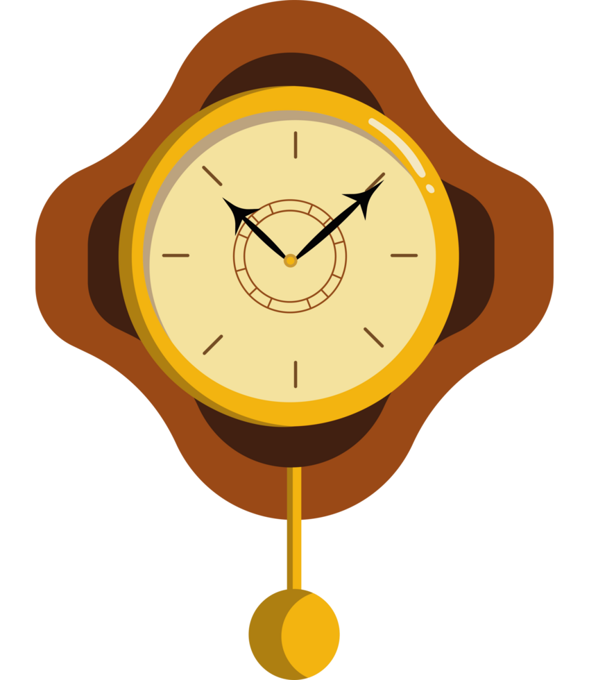 Clock with a pendulum icon isolated png