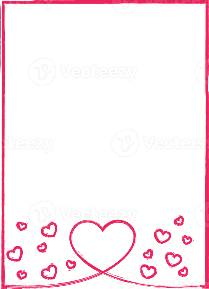 Decorative frame design on the theme of the heart png