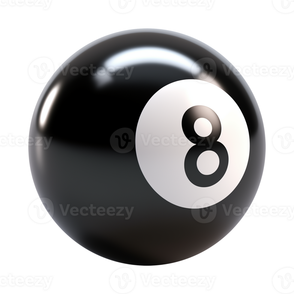 8 Ball Billiard Pool Isolated on Transparent Background png
