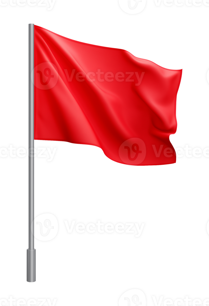 Red Flag for Warning Danger Isolated on Transparent Background png