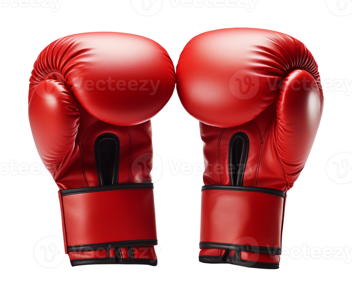 Set of Red Boxing Gloves Isolated on Transparent Background png