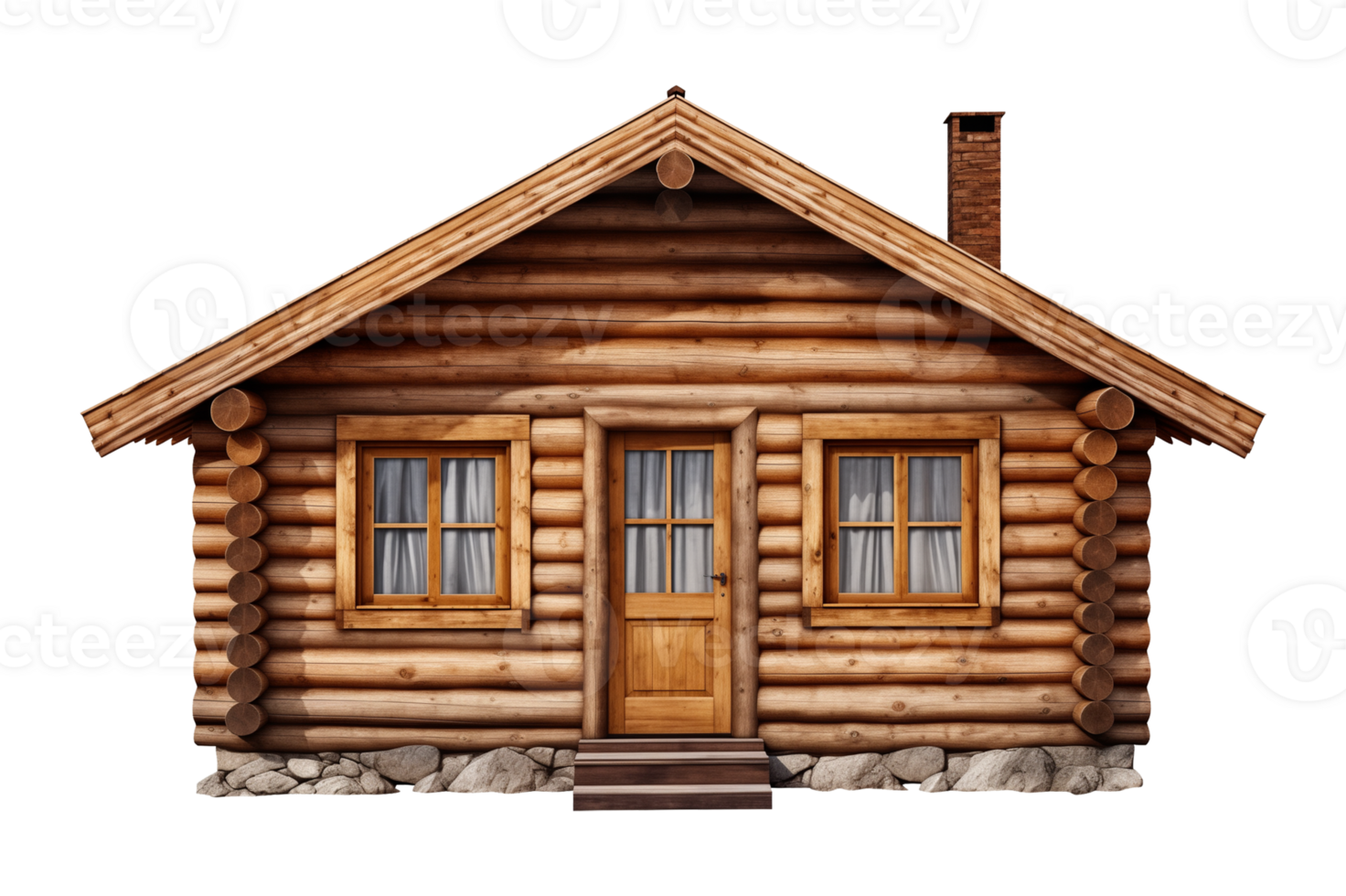 Log Cabin Wood House Isolated on Transparent Background png