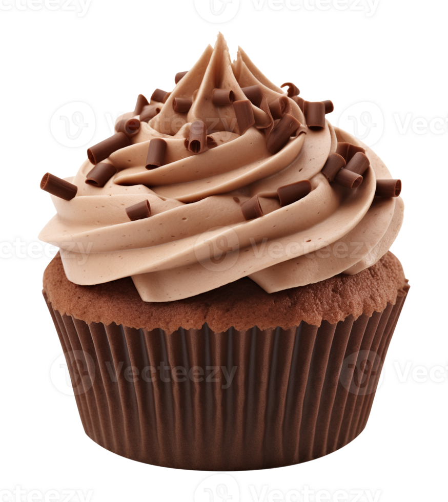 Mocha Mousse Cupcake Isolated on Transparent Background png