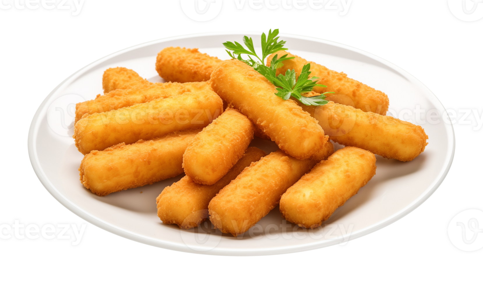 Fried Mozzarella Cheese Sticks Isolated on Transparent Background png