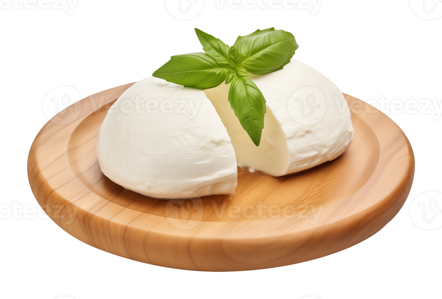 Homemade Fresh Mozzarella Cheese Isolated on Transparent Background png
